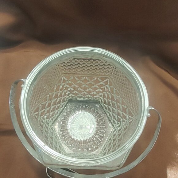 1960s Anchor Hocking Wexford Pressed Glass Cookie Jar, Ice Bucket - Picture 7 of 12